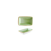Bonna China Natura 6" x 3.75" x h:1.25" 6 oz. Rectangular Green Porcelain Deep Plate (Set of 2)